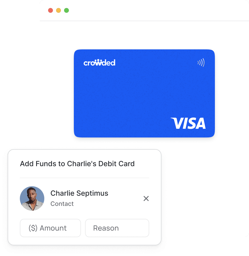 Easily add funds to your contacts cards with Crowded Banking