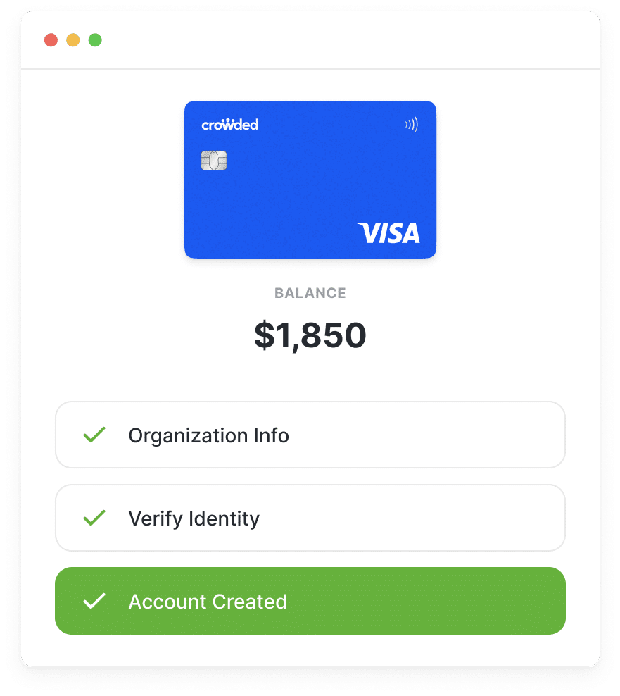 Create nonprofit bank account with Crowded