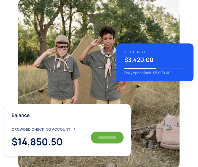 banking designed for boy scouts and cub scouts.