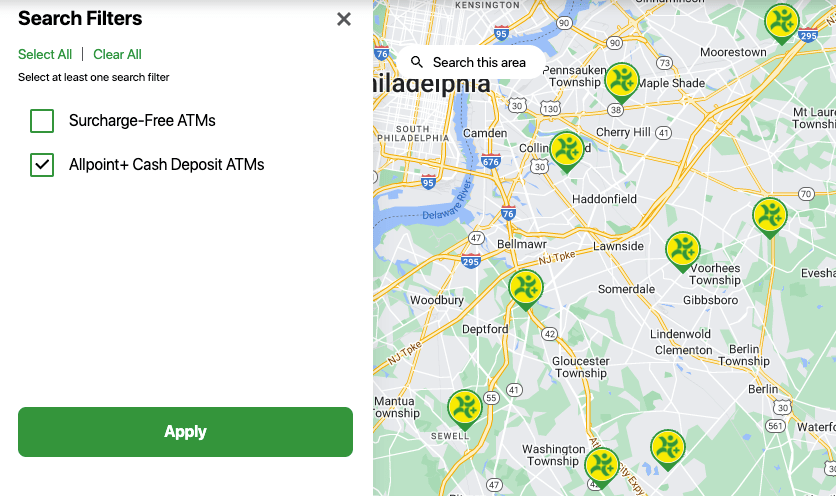 deposit cash at select atms