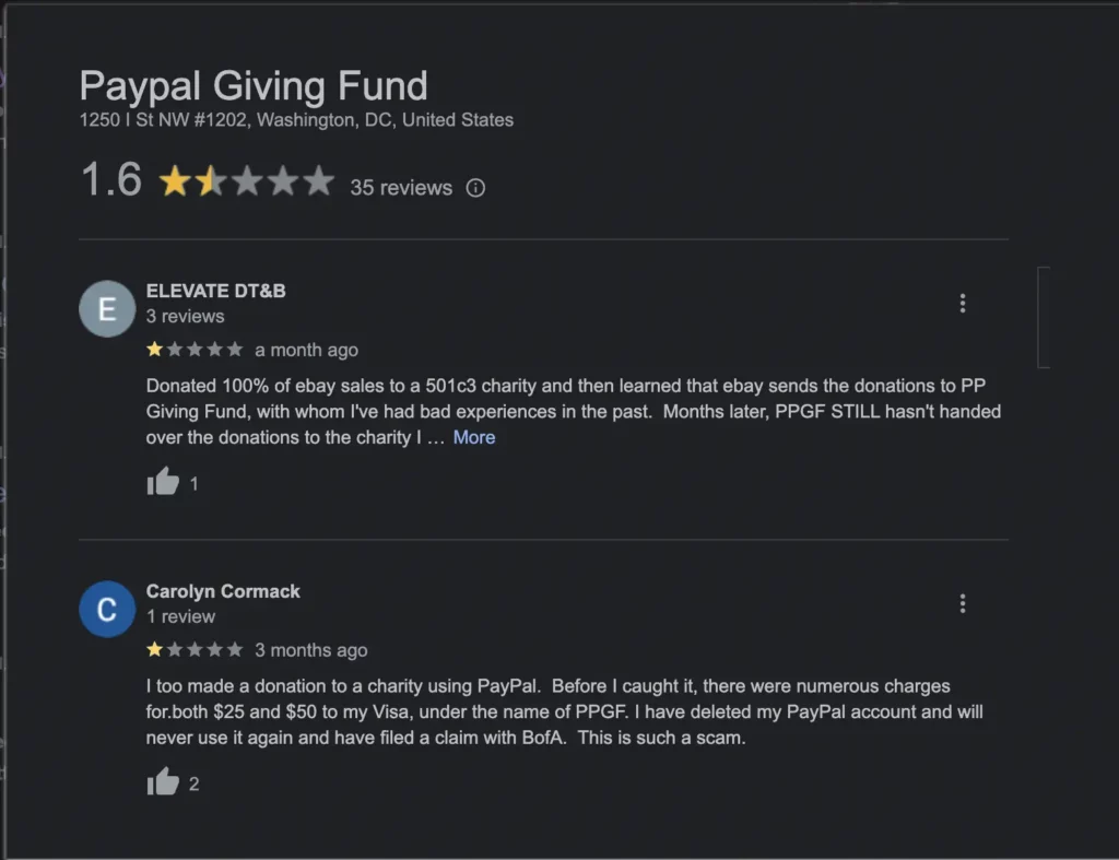 paypal for nonprofit reviews