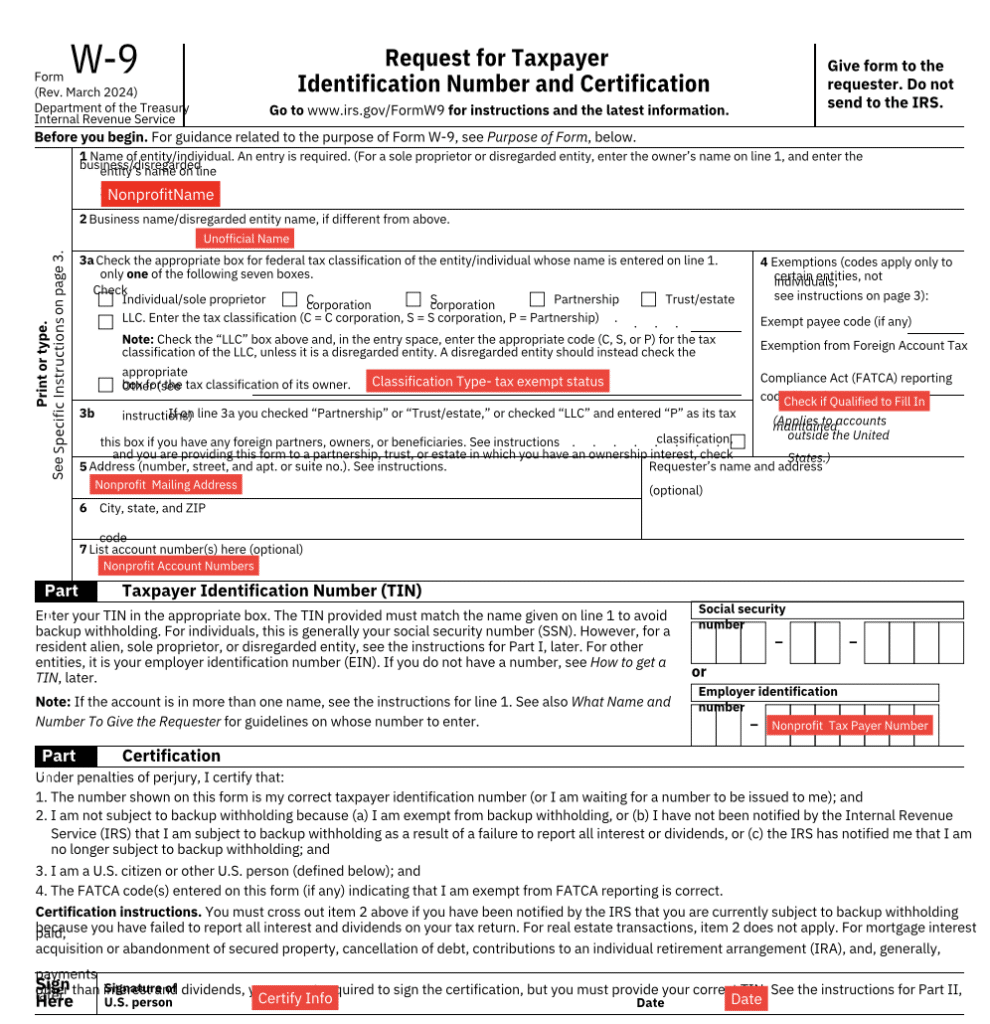 w-9 form for nonprofits