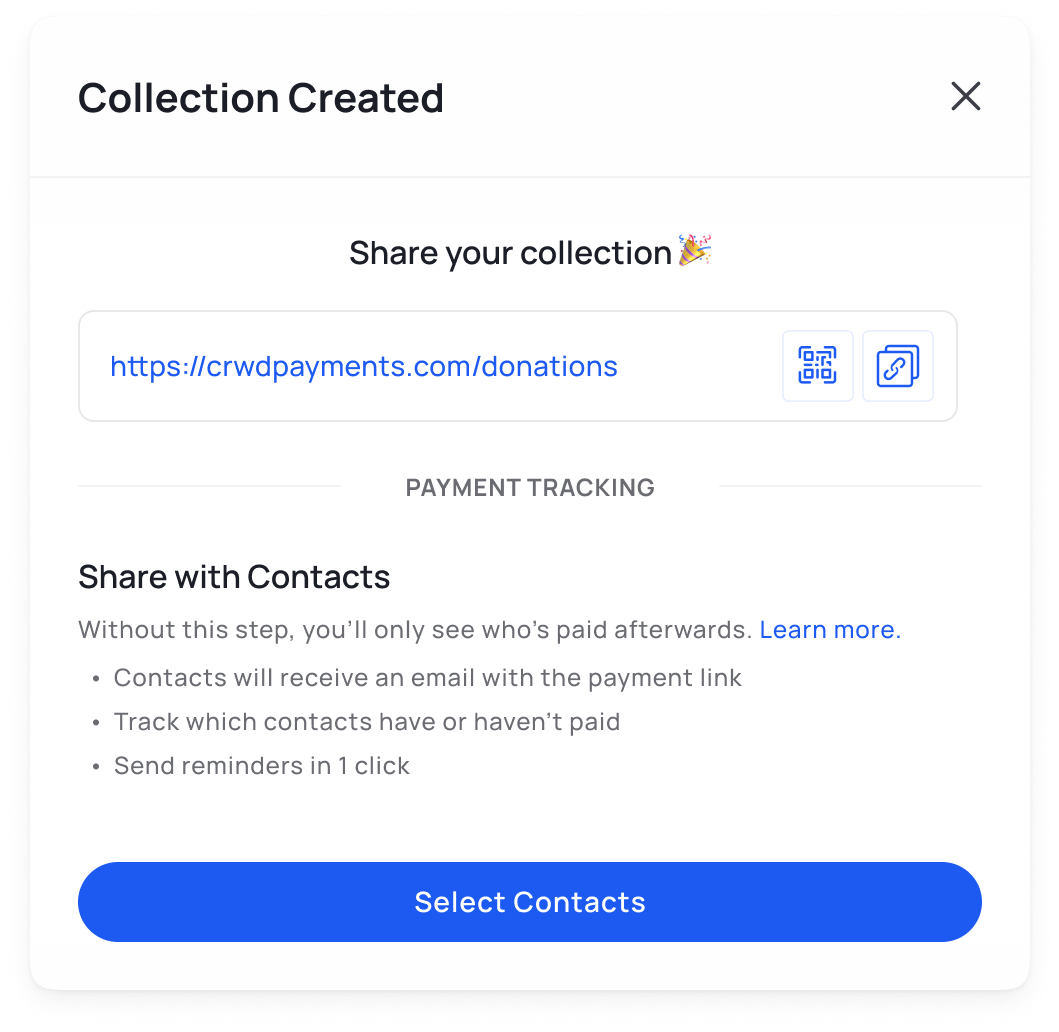share your fundraising and dues collection with your community