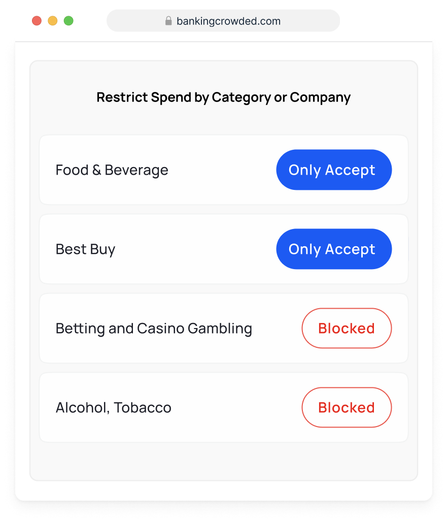 custom spend restrictions Crowded