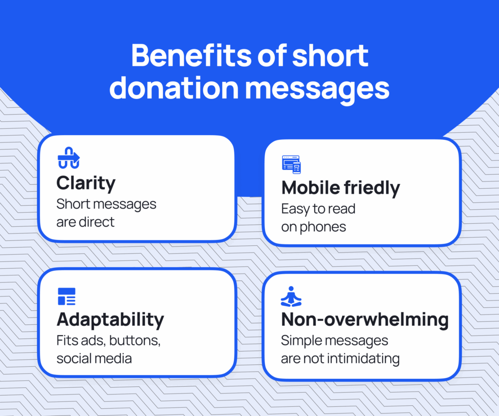 Benefits of short donation messages Crowded