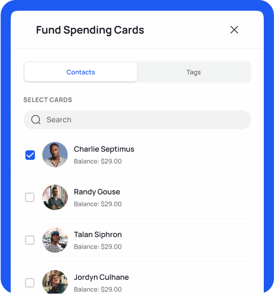 Fund in Bulk Automate payments for trips, projects, or events.