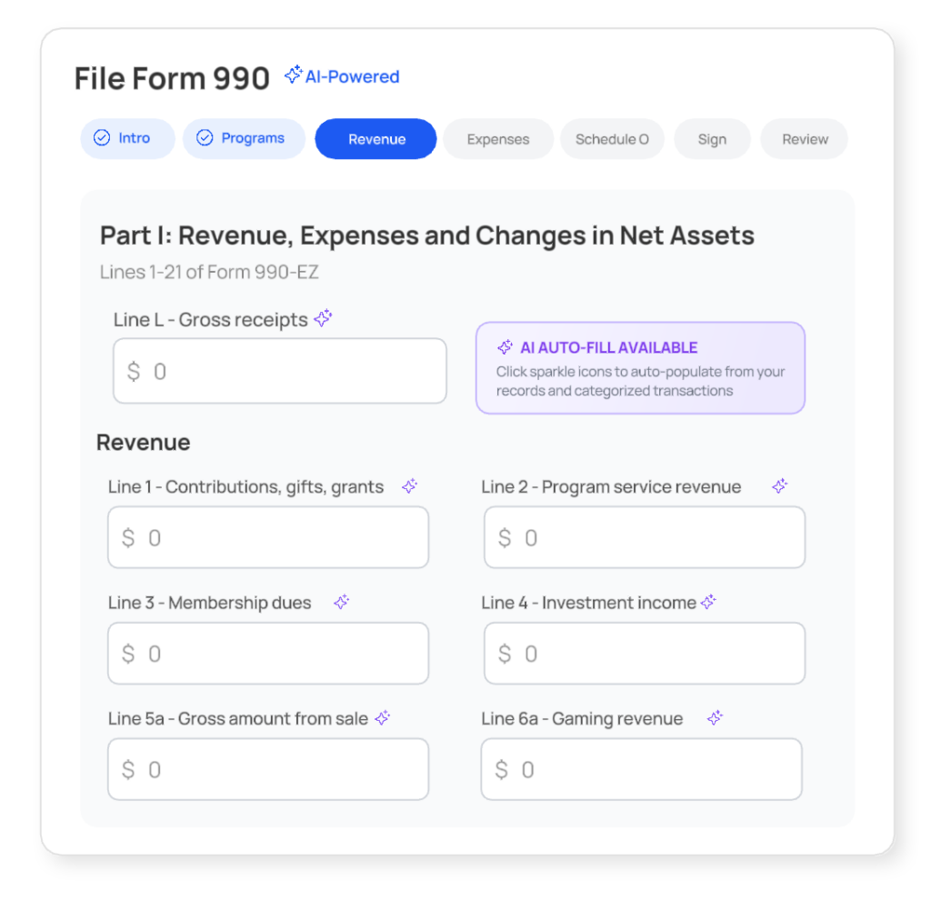 ai form 990 filing irs nonprofit compliance