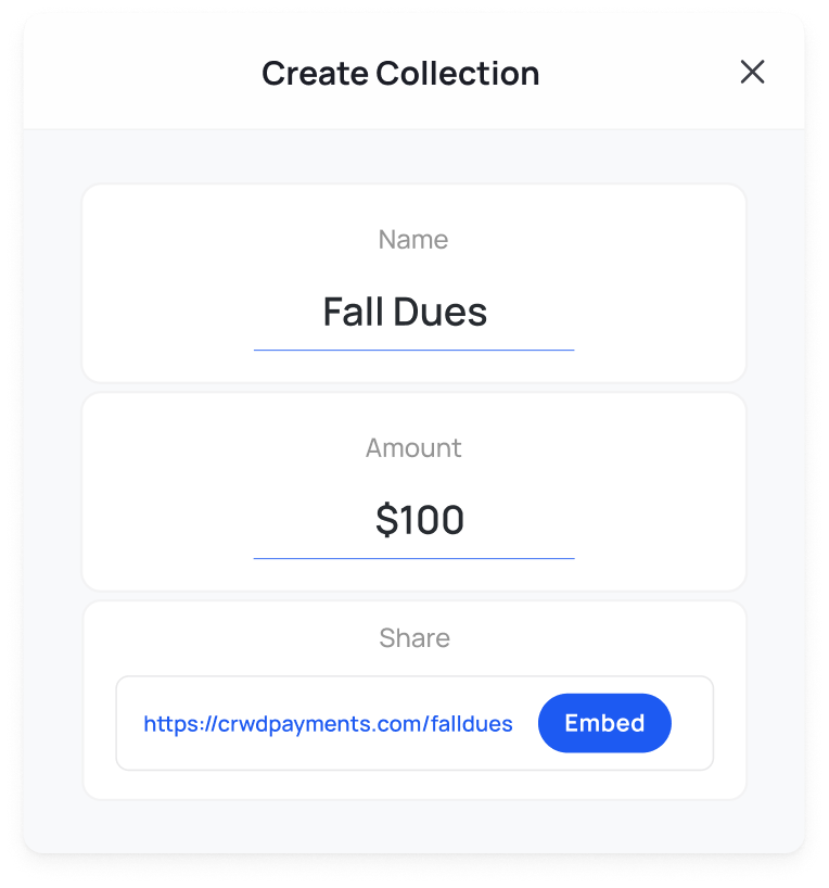 Create an online payment Collection link on Crowded